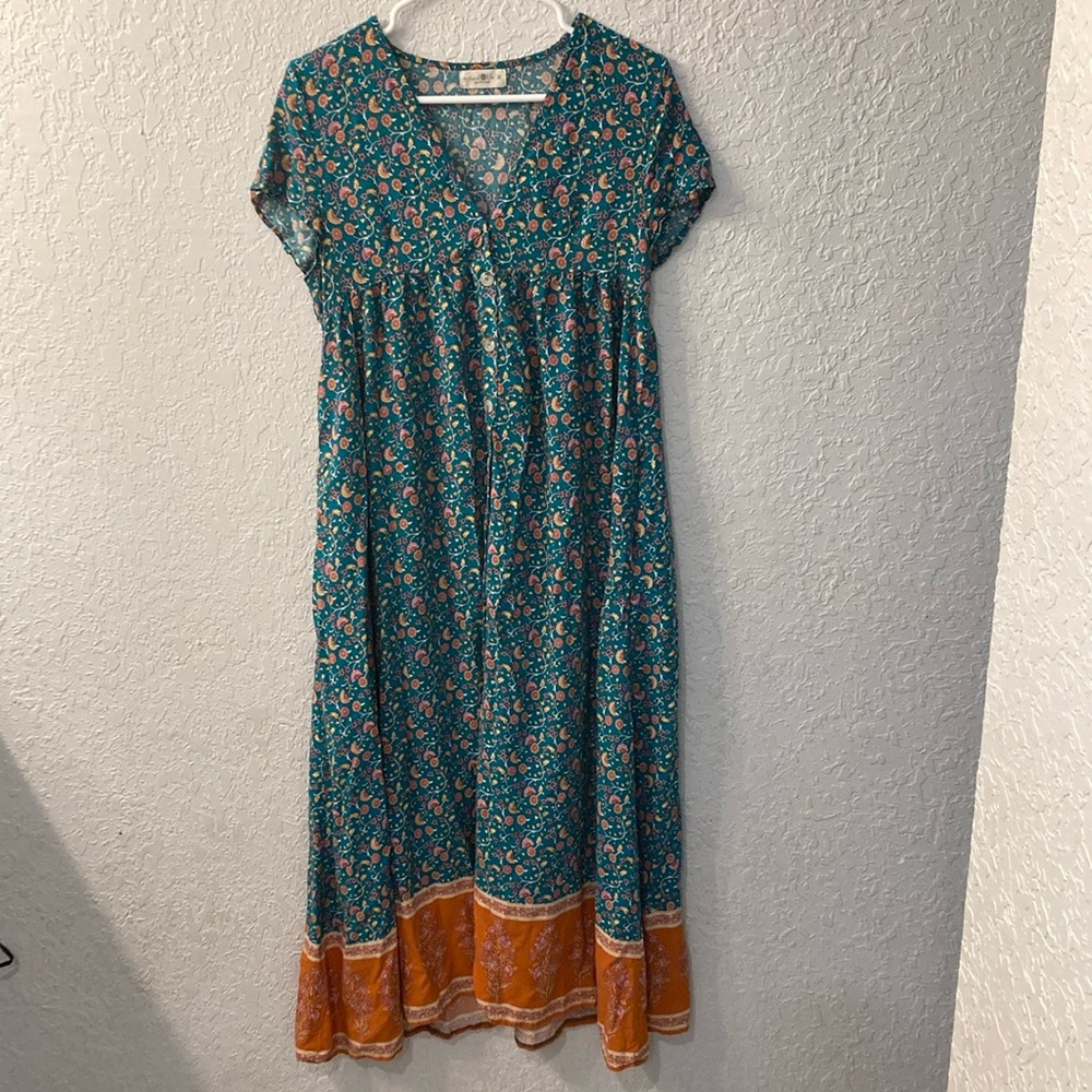 NATURAL LIFE Green V-Neck Sundress Midi